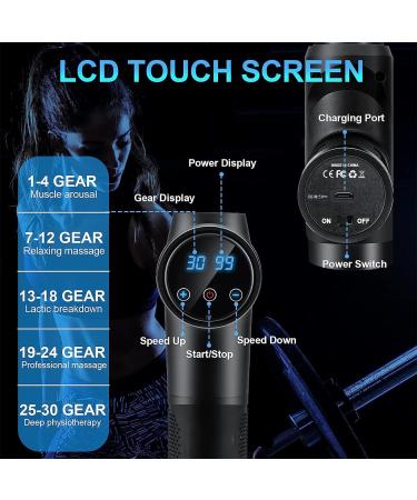 Buy Premium Massage Gun | 30 Speed Percussion Massager with LCD Touchscreen & 10 Heads for Ultimate Muscle Relaxation | International Shipping Available - Buy Online on GoSupps.com