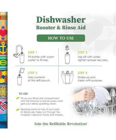 Truly Free Natural Dishwasher Booster & Rinse Aid | Non-Toxic Formula for Tough Stains & Water Spots | Reusable Bottle & Refill Starter Kit - Buy Online on GoSupps.com
