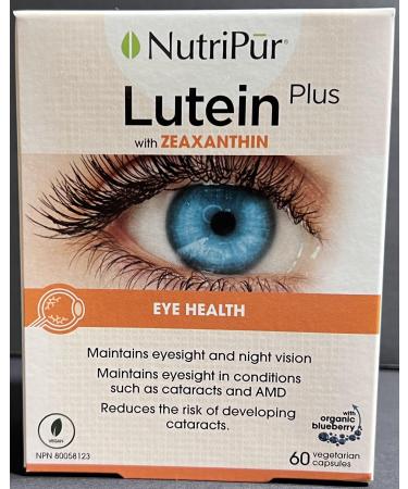 NutriPur Lutein Plus (Lutein 10mg Bilberry extract 300mg Blueberry 100mg Vitamin A 750 mcg)