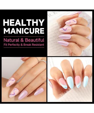 UNA GELLA Almond Nail Tips - 504 Pcs Full Matte Surface 15 Sizes Soft Gel Nail Tips for DIY Nail Extensions | Perfect for Salon Use - Buy Online on GoSupps.com