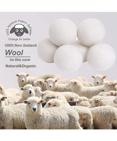 Budieggs Organic XL Wool Dryer Balls 6-Pack - Chemical-Free Fabric Softener for 1000+ Loads - Hypoallergenic & Baby Safe - Reduce Wrinkles Naturally - White - Buy Online on GoSupps.com