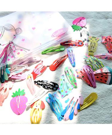 Funtopia 100 Pcs No Slip Metal Snap Hair Clips - Cute Cartoon Design Hair Pins for Girls & Women - Buy Online on GoSupps.com