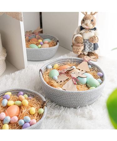 Goodpick 3-Pack Small Woven Storage Baskets - Grey | Ideal for Living Room, Bathroom, and Baby Toys | Gift Baskets for Home Organization - Buy Online on GoSupps.com