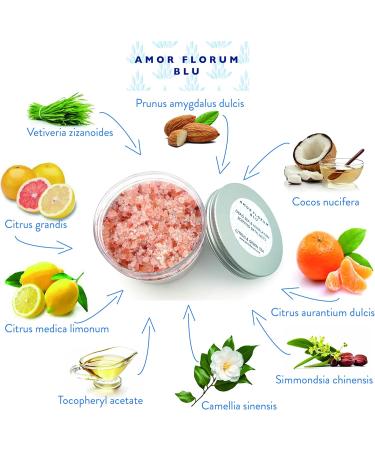 Amor Florum Blu 100% Natural Bathing Salts | Detox Himalayan & Totes Sea Salt with Citrus & Green Tea | 400g for Relaxation - Buy Online on GoSupps.com
