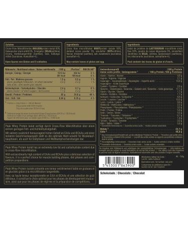 Peak Whey Protein Isolate 750g - High Protein Chocolate Flavor | 25 Portions | Low Sugar & Fat for Muscle Building & Maintenance - Buy Online on GoSupps.com