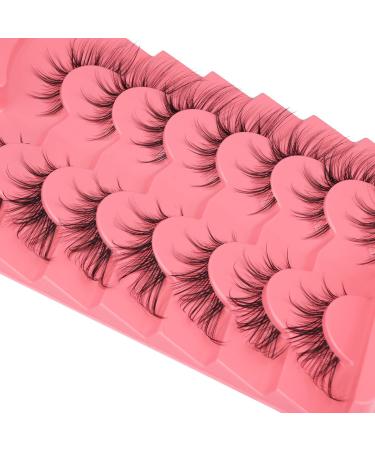 Newcally Manga Fox Eye False Mink Lashes - Spiky Cat Eye Cosplay Fake Eyelashes 7 Pairs - Buy Online on GoSupps.com