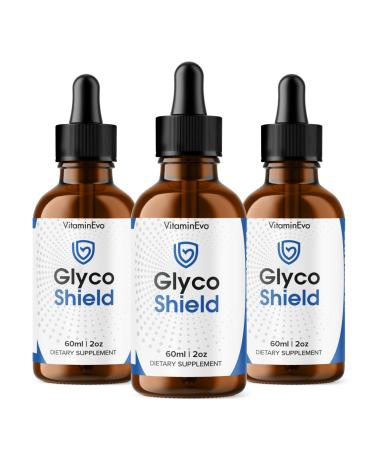 (3 Pack) Glyco Shield Drops Official GlycoShield Blood Support Liquid GlycoShield Premium Health Support GlycoShield Supplement Daily Wellness Advanced Formula Reviews 3 Month Supply 90 Servings
