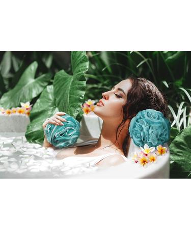 La Paix Ocean Colors Loofah Bath Sponge XL 75g Set of 4 - Soft Exfoliating Shower Lufa for Silky Skin - Long-Handle Mesh Body Poufs - Women and Men's Loufa Sponges - Buy Online on GoSupps.com