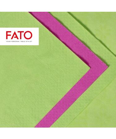Fato Disposable Napkins 50 Pack - 33x33cm 2-Layer Apple Green - Ideal for Lunch & Buffets - 100% Pure Cellulose FSC Certified - Buy Online on GoSupps.com