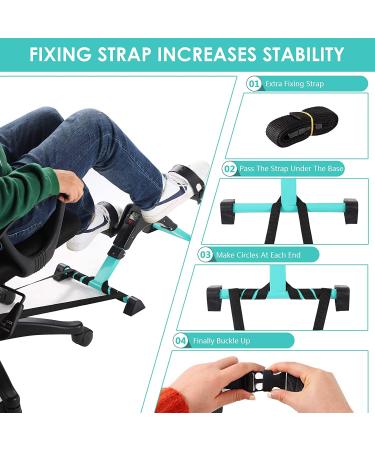 Cozylifeunion Pedal Exerciser - Portable Desk Cycle for Hand, Arm, and Leg Exercise - Adjustable Fitness Machine for Seniors - Folding Mini Bike Teal - Buy Online on GoSupps.com