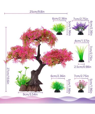 Artificial Pink Cherry Blossom Aquarium Decor - Goldfish & Betta Tank Decor Set - Buy Online on GoSupps.com