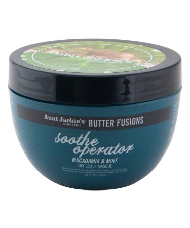 Aunt Jackie's Butter Fusions Soothe Operator - Macadamia & Mint Dry Scalp Conditioning Masque  8 oz Soothe Operator 8 Ounce (Pack of 1)