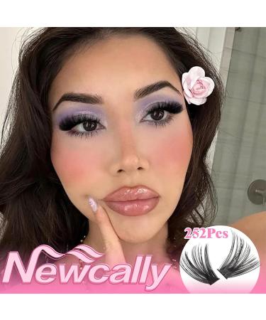Fluffy Lash Clusters Kit | 80D Wispy Eyelash Extensions | D Curl DIY Faux Mink 9-16MM | Newcally Lashes - Buy Online on GoSupps.com