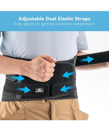 INDEEMAX Back Brace for Lower Back Pain Relief - Removable Lumbar Pad Breathable Support Belt for Men & Women - Ideal for Sciatica & Herniated Disc (Large Black - Buy Online on GoSupps.com