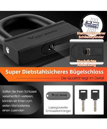 Chimona 12m Heavy-Duty Bike Chain Lock | High-Security Anti-Theft Motorcycle Lock | Durable 12mm E-Bike Lock in Black - Buy Online on GoSupps.com