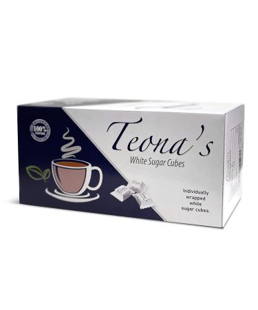 Teonas Individually Wrapped White Sugar Cubes (152 Cubes) - 1lb Box - Ideal for Tea, Coffee & Entertaining Guests - Buy Online on GoSupps.com