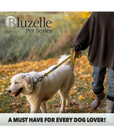 Bluzelle Strong Double Dog Lead 3m for Large Dogs | Adjustable & Reflective | Hands-Free Leash for Dogs up to 220lb | Yellow - Buy Online on GoSupps.com