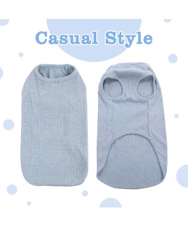 Hjumarayan Dog Sweater for Small Dogs - Washable Elastic Striped Shirt for Chihuahua & Yorkshire Terrier - Light Blue XS - Buy Online on GoSupps.com