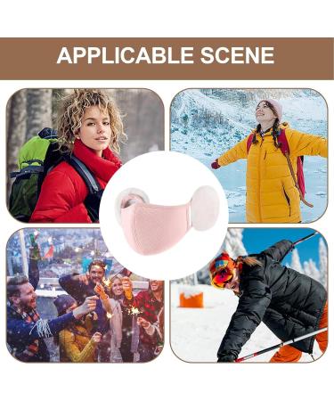 Buy Klufo Cotton Face Cover - Cloud Shape & Rabbit Fur Ear Warmers | Soft Pink Winter Protection - Buy Online on GoSupps.com