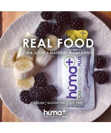 Huma Plus Chia Energy Gel Variety Pack - Stomach Friendly Real Food Gels (12 Pack) - Buy Online on GoSupps.com