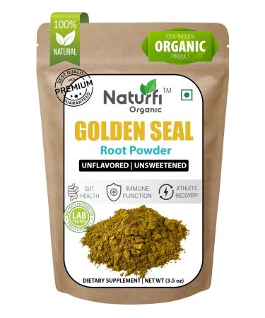 Naturfi Organic Goldenseal Powder - 3.5 oz 100 Servings *3rd Party Tested* Pure Natural Goldenseal Root Powder Supplement
