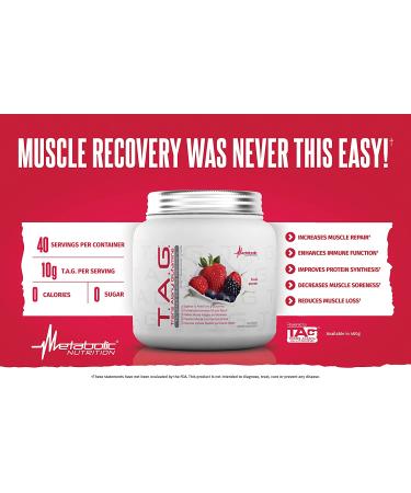 Metabolic Nutrition TAG Trans Alanyl Glutamine 400g Powder - Fruit Punch Pre/Intra/Post Workout Supplement - Buy Online on GoSupps.com