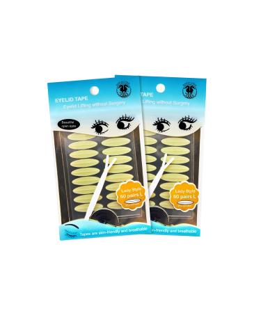 Foli - EYELID TAPE - "Lady Size" (L) - Eyelid Lifting without Surgery 2x60 Pairs 2x60 Lady (L)