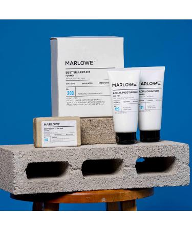 MARLOWE Best Sellers Kit | No. 203: Body Scrub Soap, Men's Facial Cleanser & Moisturizer Set - Buy Online on GoSupps.com