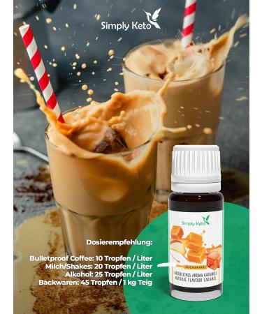 Simply Keto Flavor Drops - Caramel Aroma 10ml | Sugar-Free Calorie-Free & Vegan Flavor Enhancer for Shakes Porridge & More - Buy Online on GoSupps.com