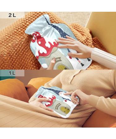 Mushroom House Hot Water Bottle - 2L Fleece Cover for Warmth & Comfort | Ideal for Hot & Cold Compresses - International Shipping Available - Buy Online on GoSupps.com