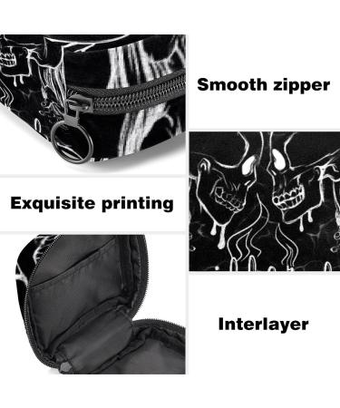 Skull Sanitary Napkin Storage Bag | Portable First Period Pads Holder for Girls Women | Travel Makeup Bag - Multicoloured 04 - Buy Online on GoSupps.com