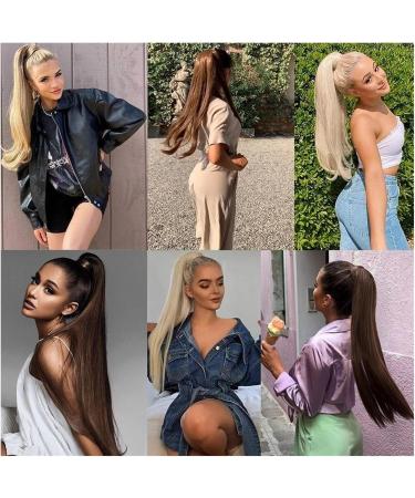 Ponytail Extensions Human Hair Ponytail Extension Drawstring Straight Ponytail Hairpiece Brazilian Remy Hair Ponytail Clip in Straight Ponytail Hair Extension for Women for Women (Color : Natural Col 16inches Natural Color - Buy Online on GoSupps.com