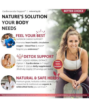 Cardiovascular Support Supplement - Alcohol-Free Herbal Glycerite for Heart Health & Vein Circulation - Buy Online on GoSupps.com