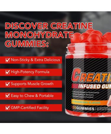 WeiWeiLa Creatine Monohydrate Gummies Creatine Monohydrate per Serving Chewable Creatine for Muscle Builder Energy Boost 120 Gummies - Buy Online on GoSupps.com