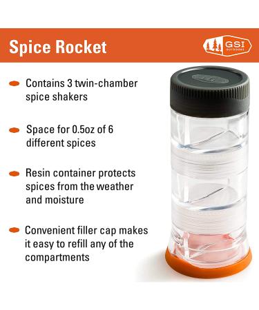 GSI Outdoors Spice Rocket - Lightweight Modular Spice Carrier for Travel, Camping & Outdoors (0.5 fl. oz. x 6) - Buy Online on GoSupps.com