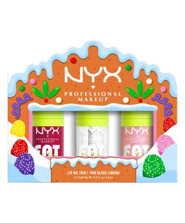 NYX Professional Makeup - Coffret No l & fin d'ann e - Trio Gloss Huiles L vres - Haute brillance - Hydratation 12H - Fat Oil - Teintes : My Main Newsfeed Holi-Bae