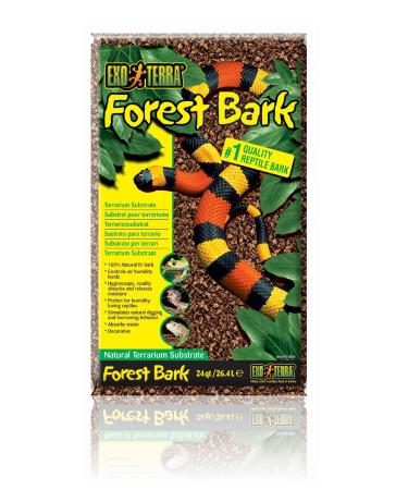 Exo Terra Forest Bark Terrarium Substrate made of pine bark ideal for moisture -loving reptiles amphibians and invertebrates 4.4l 26.4 l