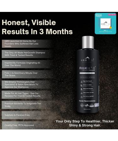 Hair Growth Shampoo & Hair Serum by GRD Hair UK Biotin Argan Oil Allantoin Rosemary Niacinamide Lupin. Male & Female Hair Loss Products. Folic + - Growth + - Buy Online on GoSupps.com