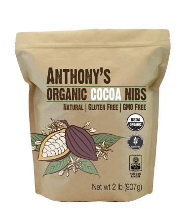 Anthony's Organic Cacao Cocoa Nibs, 2 lb, Batch Tested and Verified Gluten Free 2 Pound (Pack of 1)