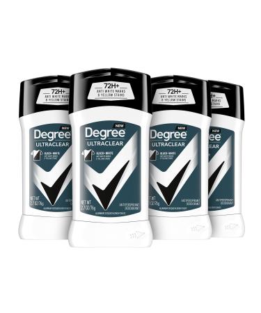 Degree Men UltraClear Antiperspirant Protects from Deodorant Stains Black + White Mens Deodorant, 2.7 Ounce (Pack of 4)