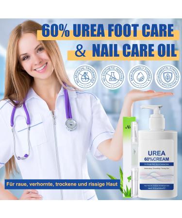MrCuvaryas 60 Urea Cream 200 ml foot care for foot cream very dry feet moisturizing and anticrack foot cream hand cream with nail care oil foot cream for cracked feet heels elbows - Buy Online on GoSupps.com