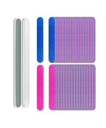 100 Pcs Disposable Nail Files 180/240 Double Sided Emery Board Nail File Buffer Set for Natural Fake Nails for Home and Salon Use with Free Nail Polishing Buffer