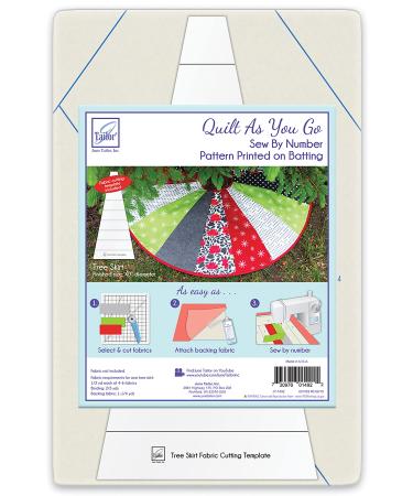 June Tailor Quilt As You Go Tree Skirt Printed batting, White, Large