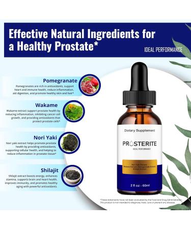 Prosterite Prostate Drops - All Natural Prostate Health Supplement Drops Prosterite Liquid Formula for Urinary and Prostate Care Prostate Relief Supplement for Daily Wellness Reviews (5 Pack) - Buy Online on GoSupps.com