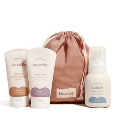 Diaper Rash 3-Piece System 40% Zinc Oxide Ointment Diaper Cream & Foam Cleanser for No-Rinse Cleansing Gift Set