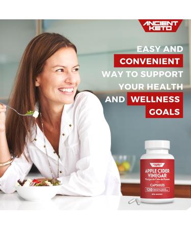 Apple Cider Vinegar Capsules 500mg ACV Supports Healthy Digestion Gut Health Tasteless Odorless Easy-to-Swallow Pill Vegan Ancient Keto (120 ct) - Buy Online on GoSupps.com