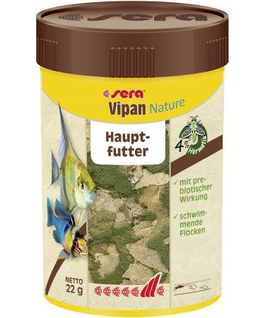 Sera Vipan Fish Feed Aquarium Floking 100 ml |Looks prebiotic with insect flour |Less algae thanks to flake main feed with very high usabilityFish feed made in germany 100 ml (1 -pack) flakes