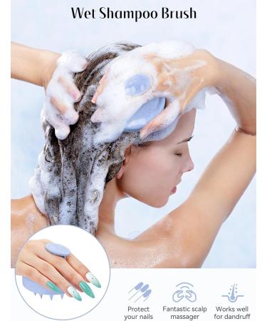Heeta Scalp Massage Brush - Soft Silicone Hair Care Brush for Relaxation | Suitable for Men Women & Children - Sky Blue - Buy Online on GoSupps.com