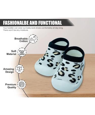 Dookeh Baby Shoes Soft Sole Sneakers for Boys & Girls | Infant/Toddler Sock Shoes 6-9 Months | A1 Leopard Light - Buy Online on GoSupps.com