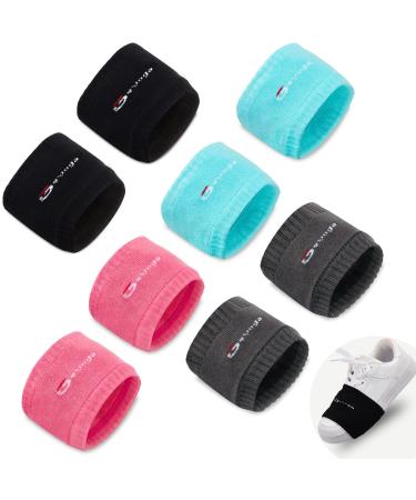 Geyoga Shoe Socks 4 Pairs The Dance Socks for Smooth Floors Dance Shoe Covers Shoes Dance Sliders Wood Floors Dance Cover for Protecting Knee Dance on Smooth Floor Black, Gray, Red, Blue